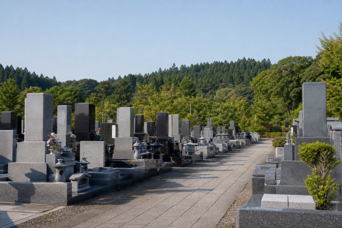 板橋の森区営墓園の風景