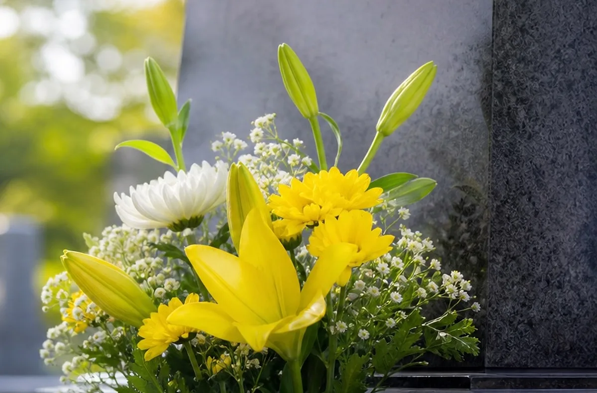 改葬先での納骨に供えたお花