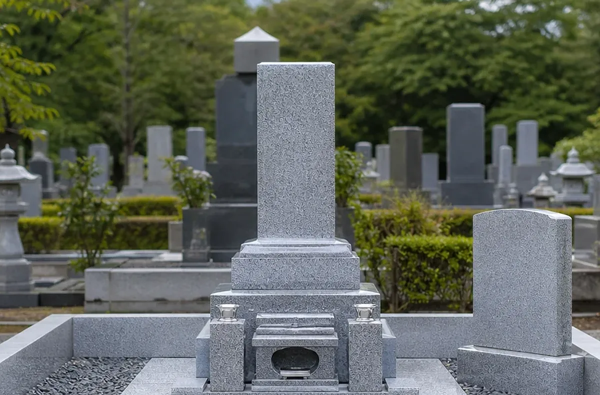 昔ながらの形を取り入れたお参りしやすい和型墓石の施工写真